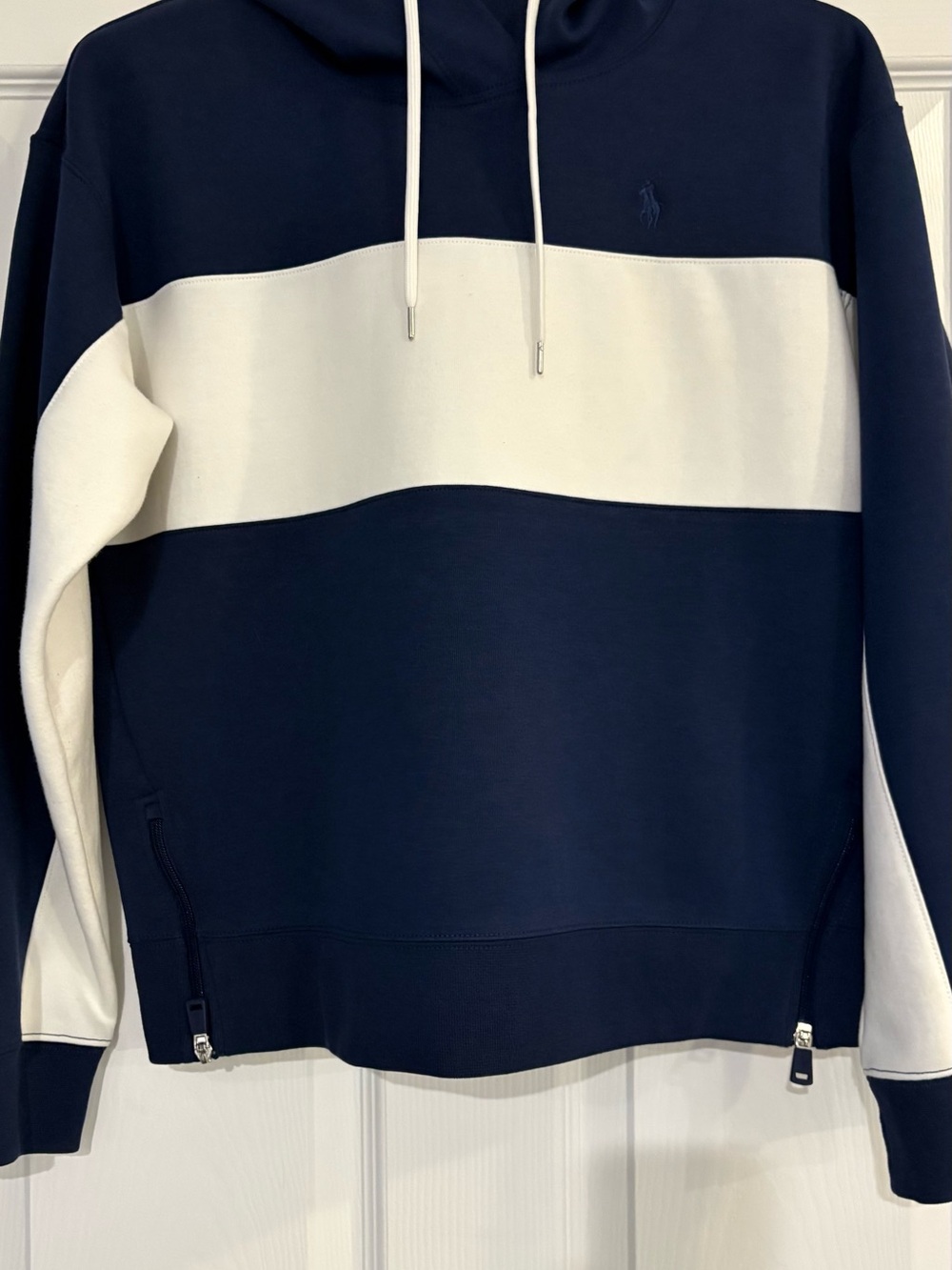 Polo by Ralph Lauren Navy and White Colorblock Hoodie